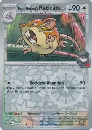 Team Rocket's Raticate 148/182 (SV10: Destined Rivals)  - Reverse Holofoil