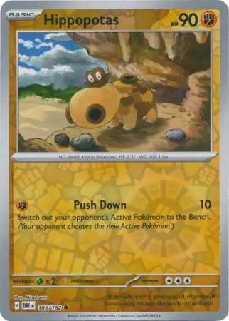 Hippopotas 105/182 (SV10: Destined Rivals)  - Reverse Holofoil