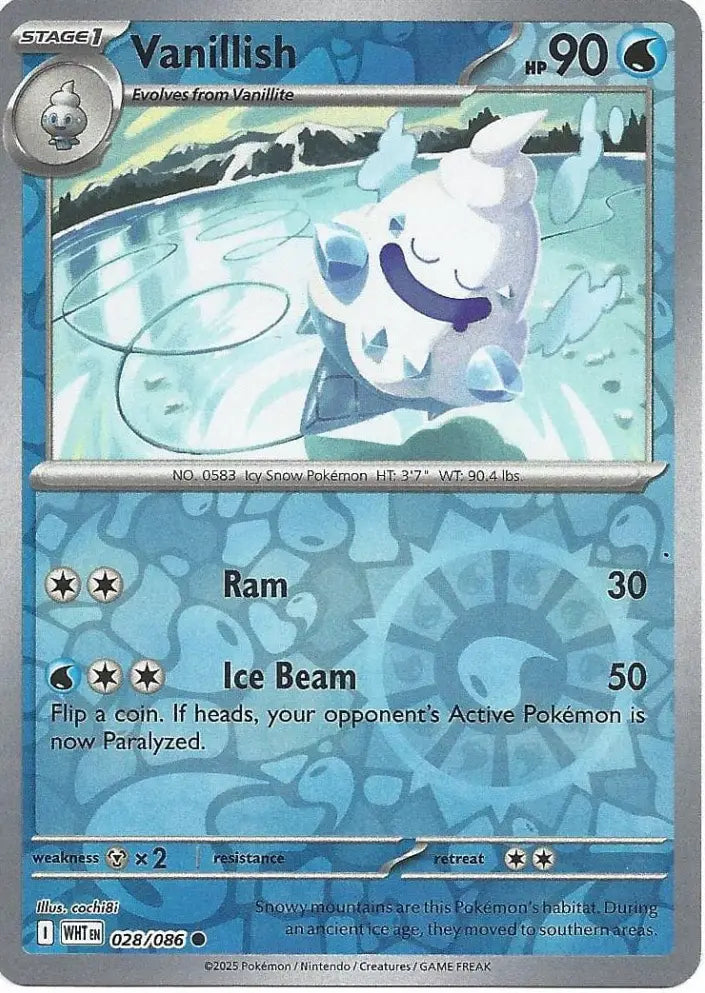 Vanillish 028/086 (SV: White Flare)  - Reverse Holofoil