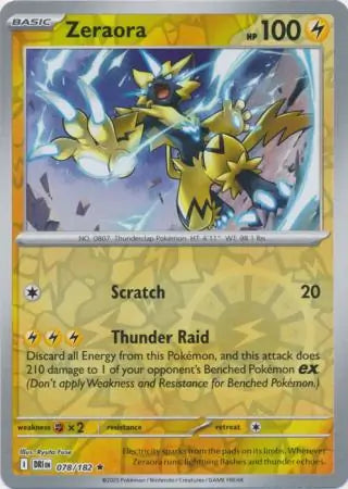 Zeraora 078/182 (SV10: Destined Rivals)  - Reverse Holofoil