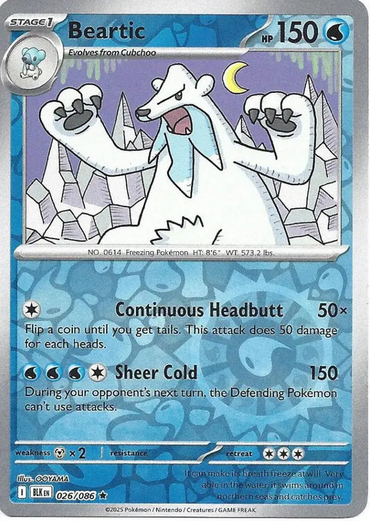 Beartic 026/086 (SV: Black Bolt)  - Reverse Holofoil