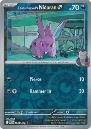 Team Rocket's Nidoran M 117/182 (SV10: Destined Rivals)  - Reverse Holofoil