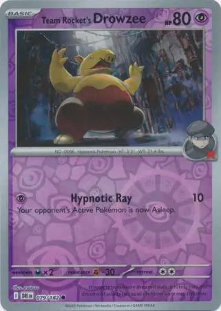 Team Rocket's Drowzee 079/182 (SV10: Destined Rivals)  - Reverse Holofoil