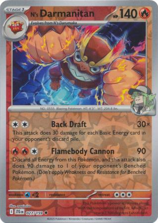 N's Darmanitan 027/159 (SV09: Journey Together)  - Reverse Holofoil