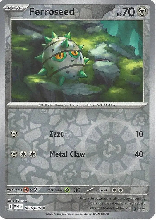 Ferroseed 068/086 (SV: White Flare)  - Reverse Holofoil