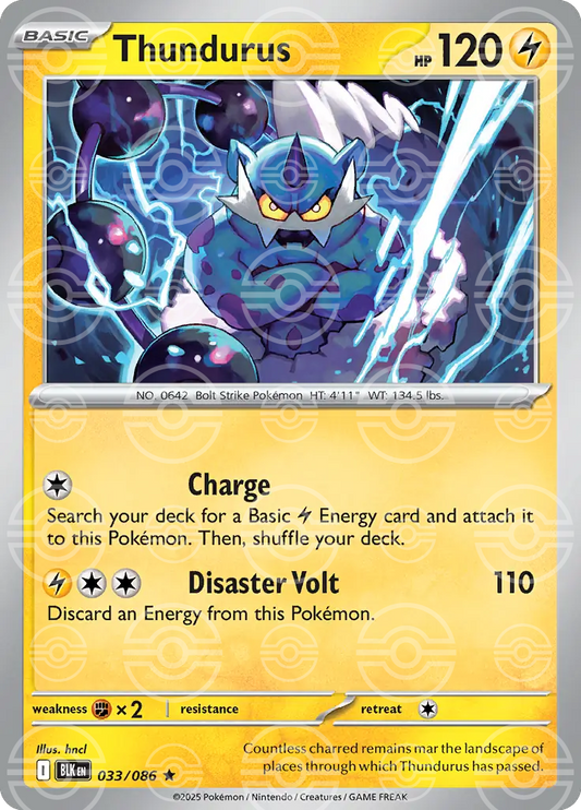 Thundurus 033/086 (SV: Black Bolt)  - Poke Ball Holofoil