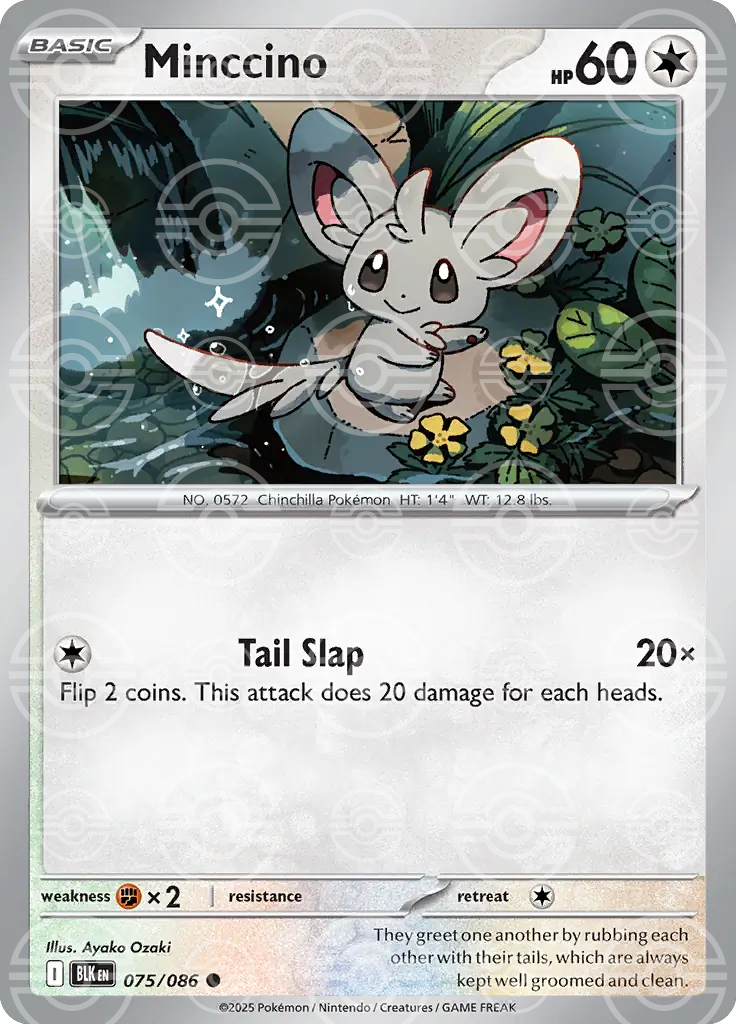Minccino 075/086 (SV: Black Bolt)  - Poke Ball Holofoil
