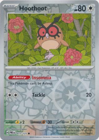 Hoothoot 077/131 (SV: Prismatic Evolutions)  - Reverse Holofoil