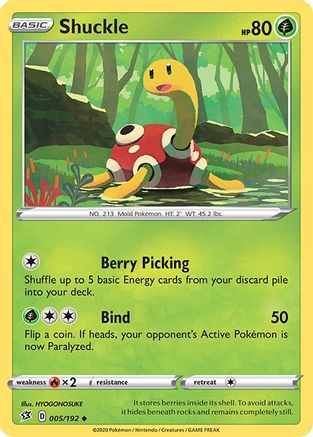 Shuckle 005/192  - Reverse Holofoil SWSH02 Rebel Clash - Uncommon