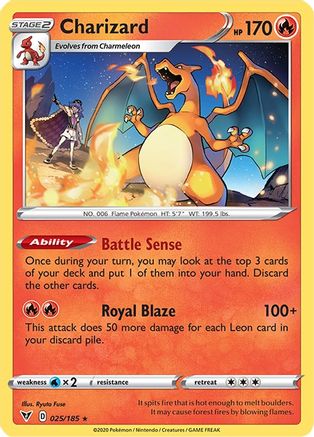 Charizard 025/185  SWSH04 Vivid Voltage - Rare