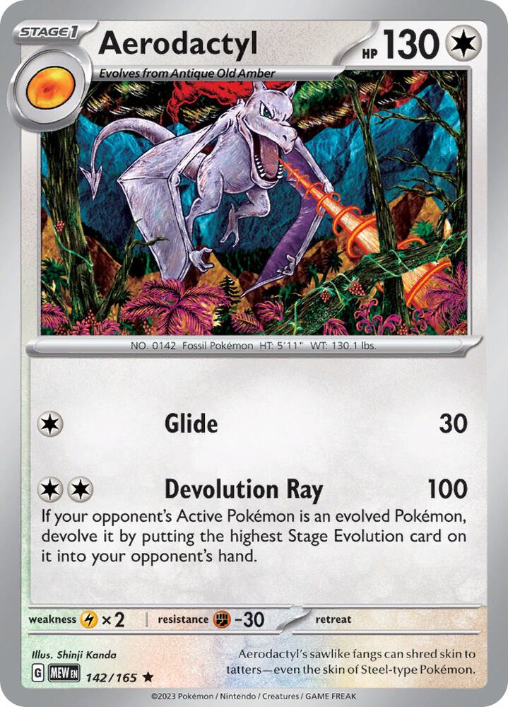 Aerodactyl 142/165 (SV: Scarlet & Violet 151)  - Holofoil