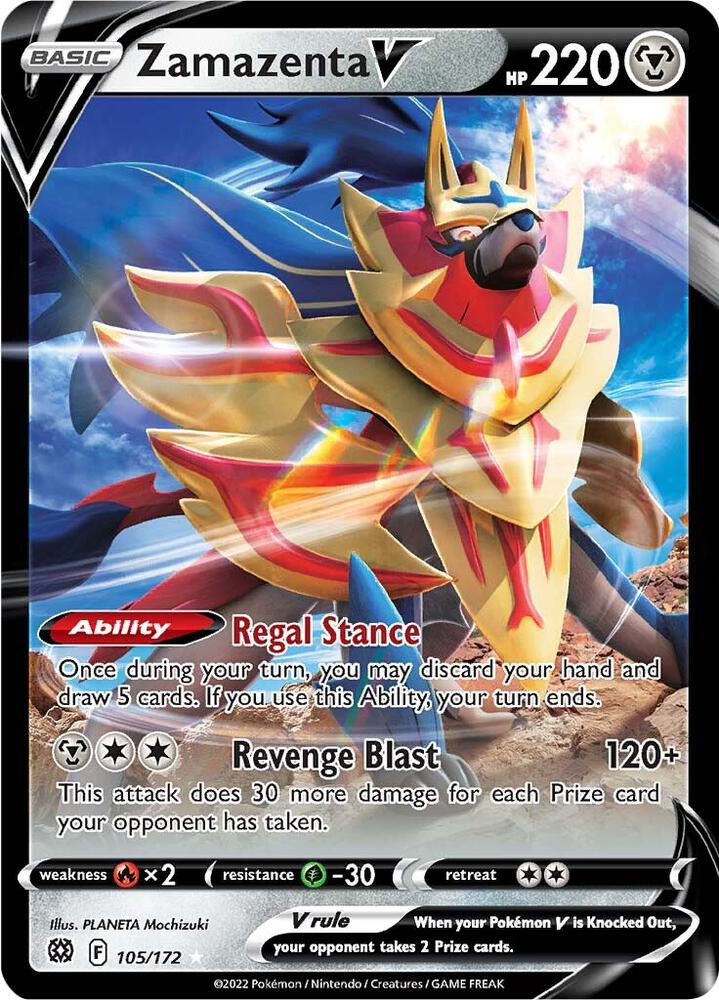 Zamazenta V 105/172 (SWSH09: Brilliant Stars)  - Holofoil