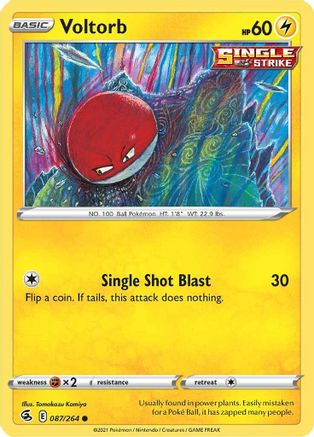 Voltorb 087/264  - Reverse Holofoil SWSH08 Fusion Strike - Common