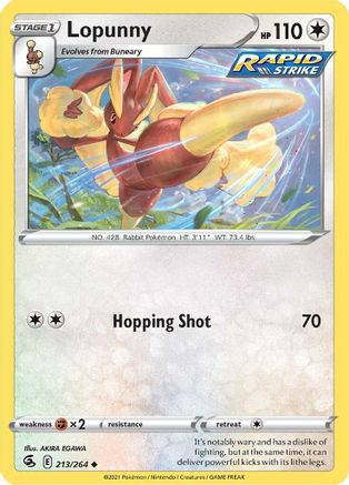 Lopunny 213/264  SWSH08 Fusion Strike - Uncommon