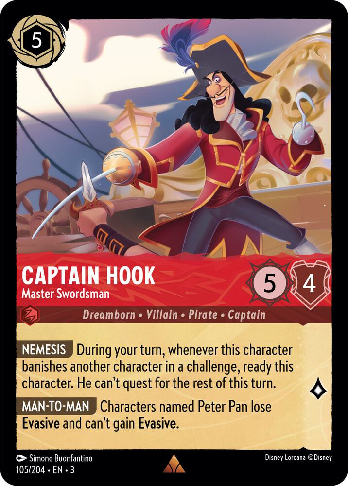 Captain Hook, Master Swordsman 105/204 (Into the Inklands) 