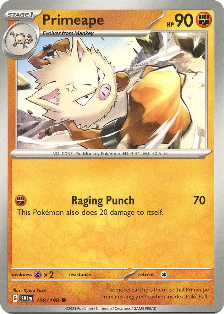 Primeape 108/198 (SV01: Scarlet & Violet Base Set) 