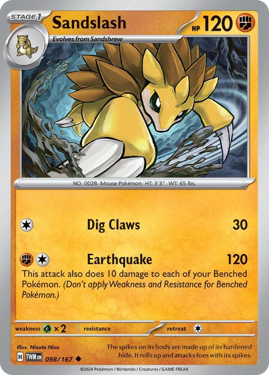 Sandslash 098/167 (SV06: Twilight Masquerade) 