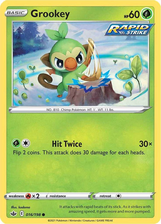Grookey 016/198 (SWSH06: Chilling Reign) 