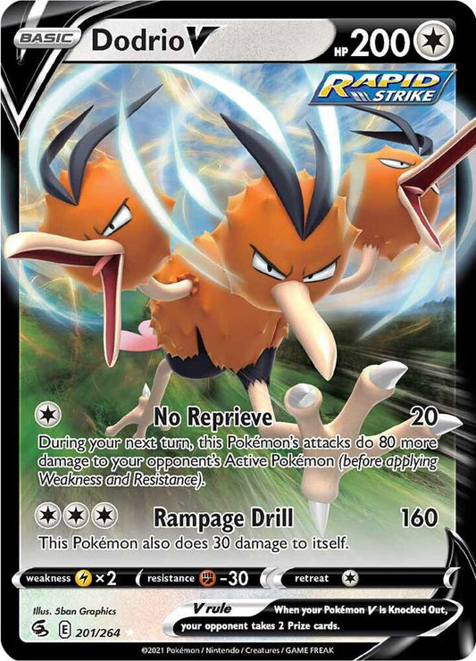 Dodrio V 201/264 (SWSH08: Fusion Strike)  - Holofoil