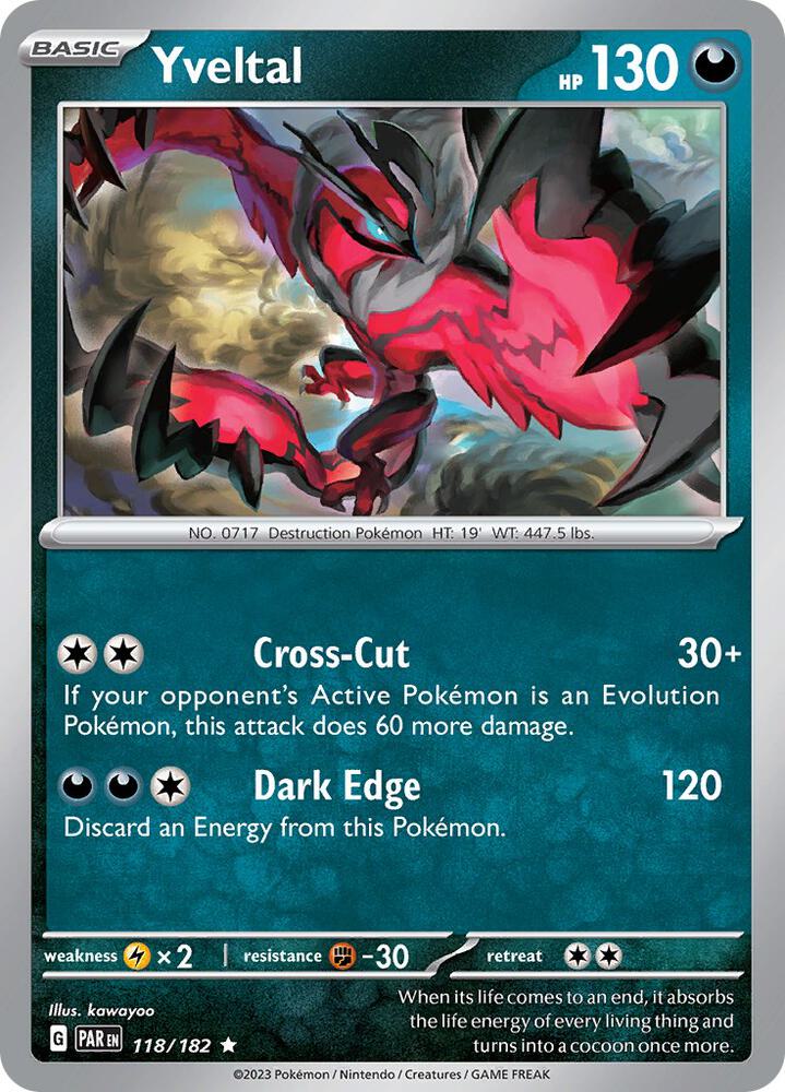 Yveltal 118/182 (SV04: Paradox Rift)  - Holofoil