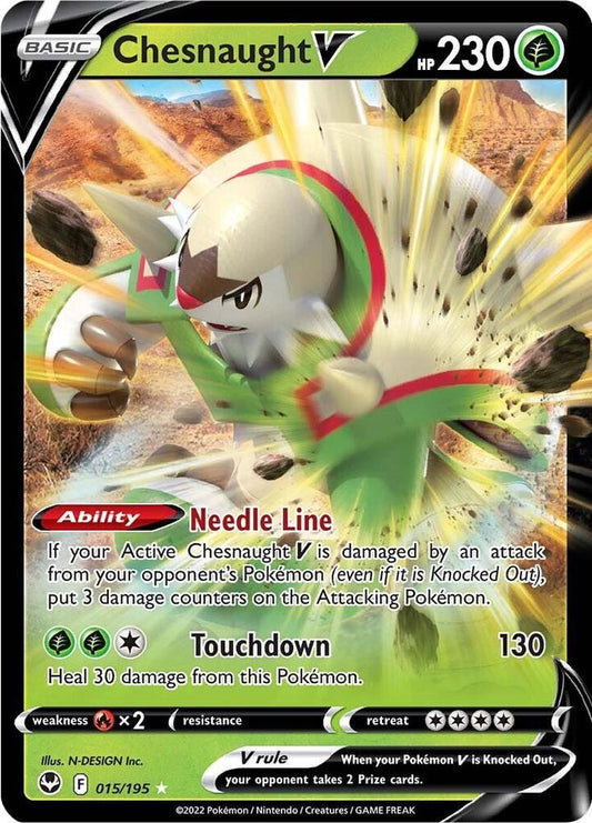 Chesnaught V 015/195 (SWSH12: Silver Tempest)  - Holofoil