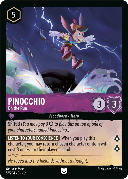 Pinocchio, On the Run 57/204 (Rise of the Floodborn)  - Cold Foil