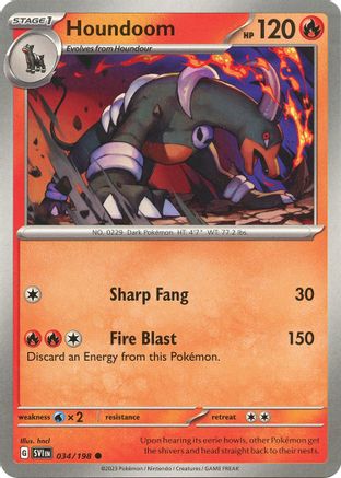 Houndoom 034/198  SV01 Scarlet & Violet Base Set - Common