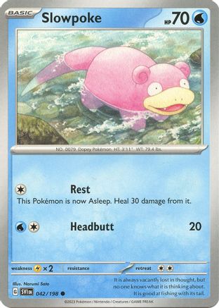 Slowpoke 042/198  - Reverse Holofoil SV01 Scarlet & Violet Base Set - Common