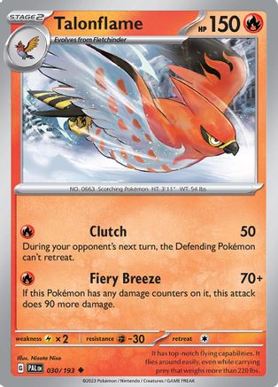 Talonflame 030/193  - Reverse Holofoil SV02 Paldea Evolved - Uncommon