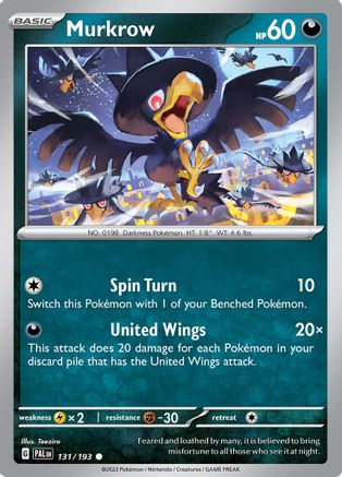 Murkrow 131/193  SV02 Paldea Evolved - Common