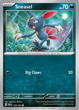 Sneasel 133/193  - Reverse Holofoil SV02 Paldea Evolved - Common