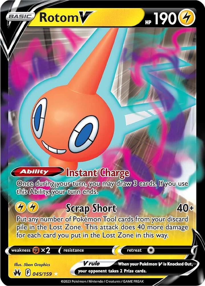 Rotom V 045/159 (Crown Zenith)  - Holofoil