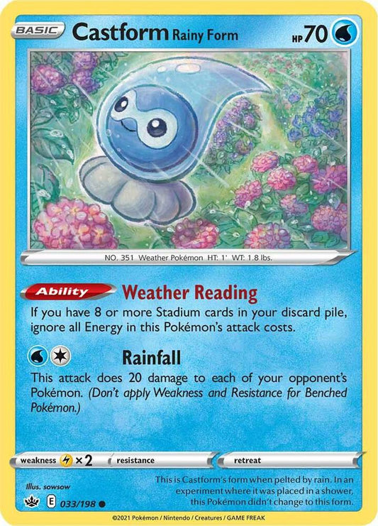Castform Rainy Form 033/198 (SWSH06: Chilling Reign) 