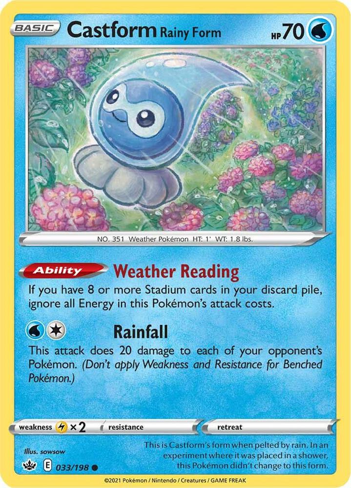 Castform Rainy Form 033/198 (SWSH06: Chilling Reign) 
