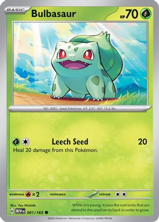 Bulbasaur 001/165  SV Scarlet & Violet 151 - Common