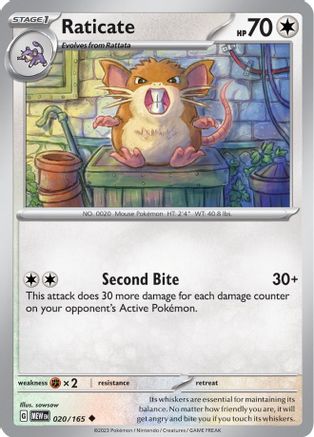 Raticate 020/165  SV Scarlet & Violet 151 - Uncommon