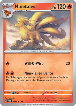 Ninetales 029/197  - Reverse Holofoil SV03 Obsidian Flames - Uncommon