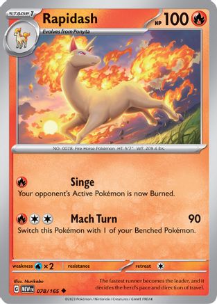 Rapidash 078/165  - Reverse Holofoil SV Scarlet & Violet 151 - Uncommon