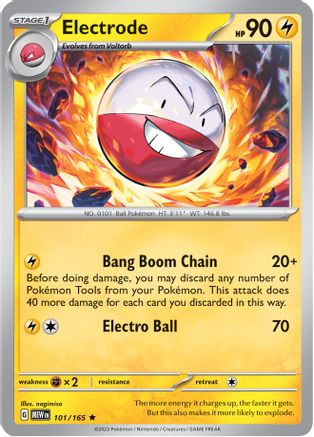 Electrode 101/165  - Holofoil SV Scarlet & Violet 151 - Rare