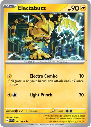 Electabuzz 125/165  - Cosmo Holofoil SV Scarlet & Violet 151 - Common