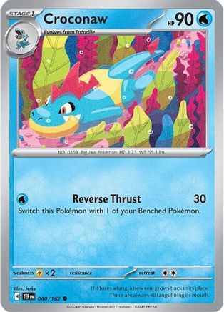 Croconaw 040/162  - Reverse Holofoil SV05 Temporal Forces - Common