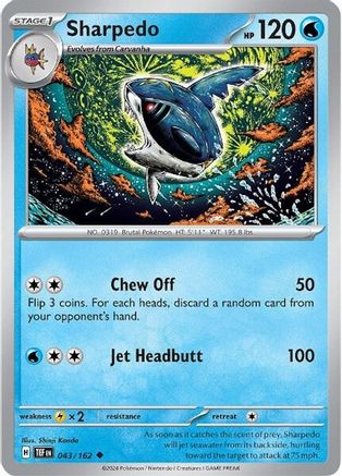 Sharpedo 043/162  SV05 Temporal Forces - Uncommon