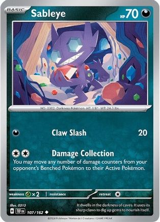 Sableye 107/162  SV05 Temporal Forces - Uncommon