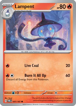 Lampent 037/167  - Reverse Holofoil SV06 Twilight Masquerade - Common