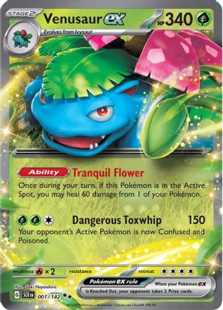 Venusaur ex 001/142  - Holofoil SV07 Stellar Crown - Double Rare