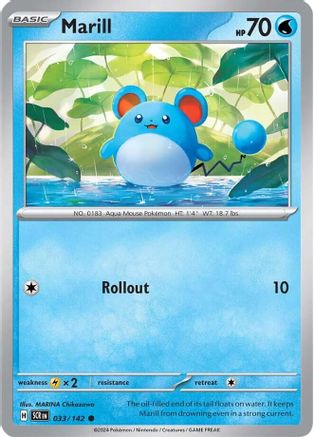 Marill 033/142  - Reverse Holofoil SV07 Stellar Crown - Common