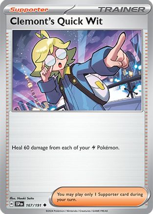 Clemont's Quick Wit 167/191 - SV08 Surging Sparks - Uncommon