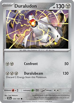 Duraludon 129/191  - Reverse Holofoil SV08 Surging Sparks - Common