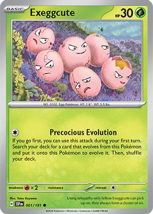 Exeggcute 001/191  - Reverse Holofoil SV08 Surging Sparks - Common