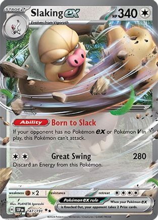 Slaking ex 147/191  - Holofoil SV08 Surging Sparks - Double Rare